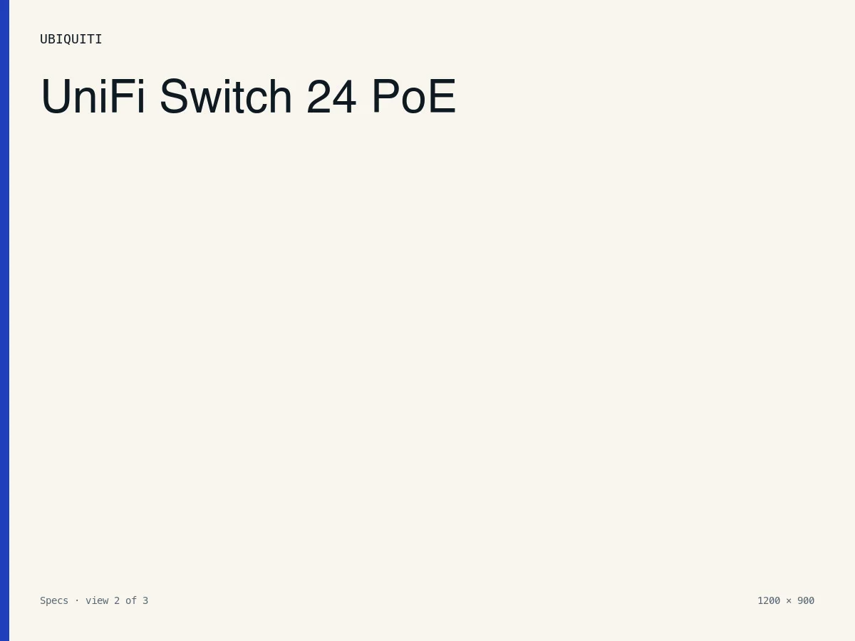Ubiquiti UniFi Switch 24 PoE - Specs
