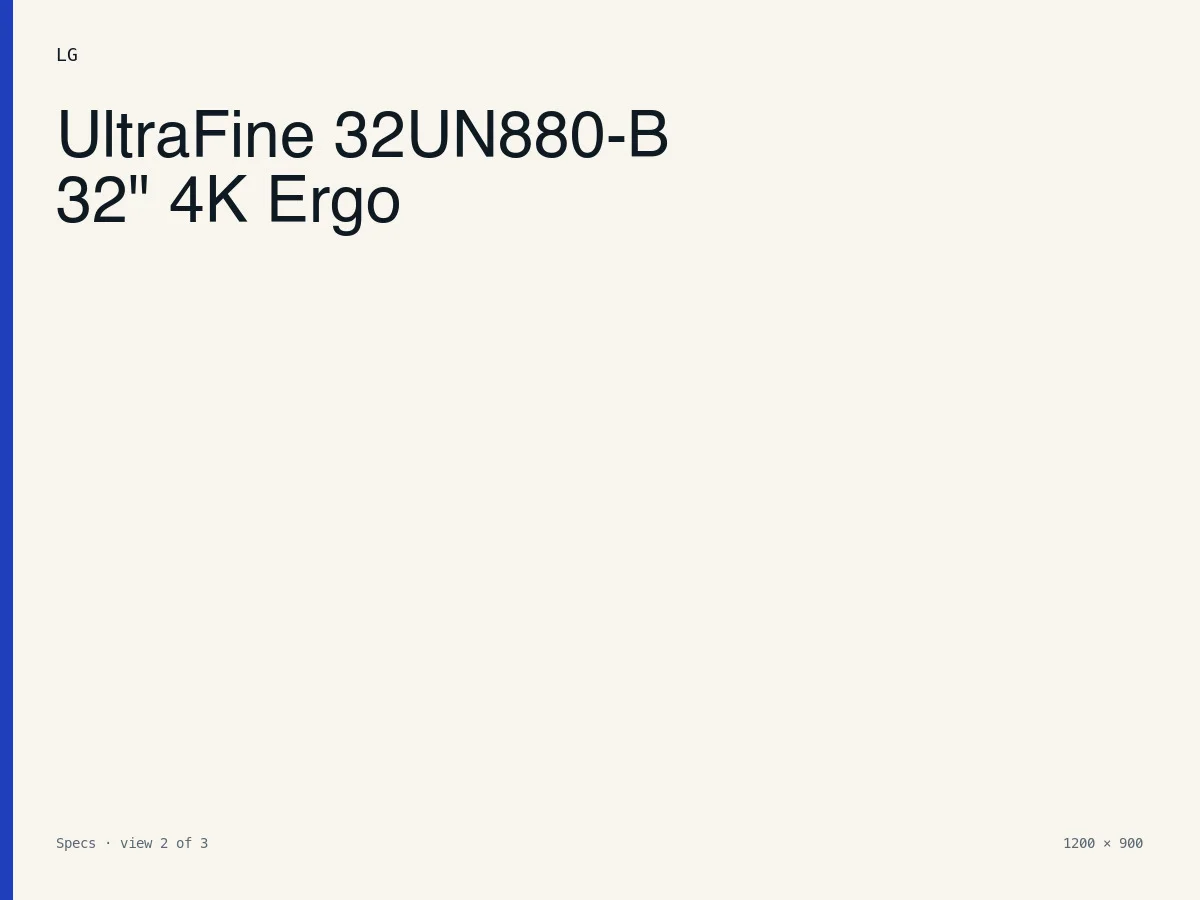 LG UltraFine 32UN880-B 32" 4K Ergo - Specs